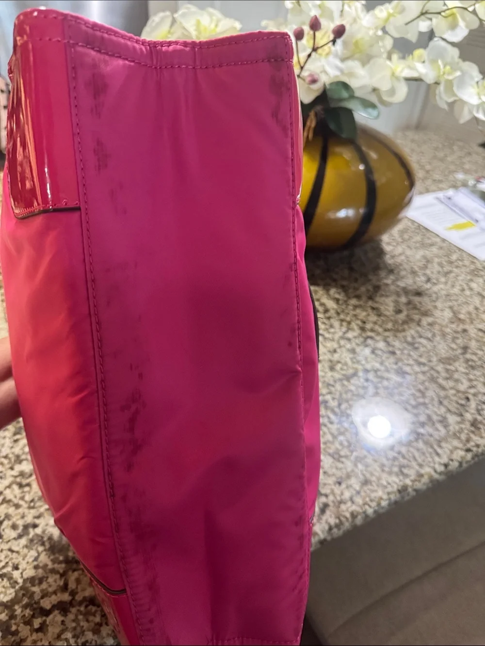 Tory Burch Hot Pink Logo Nylon Tote